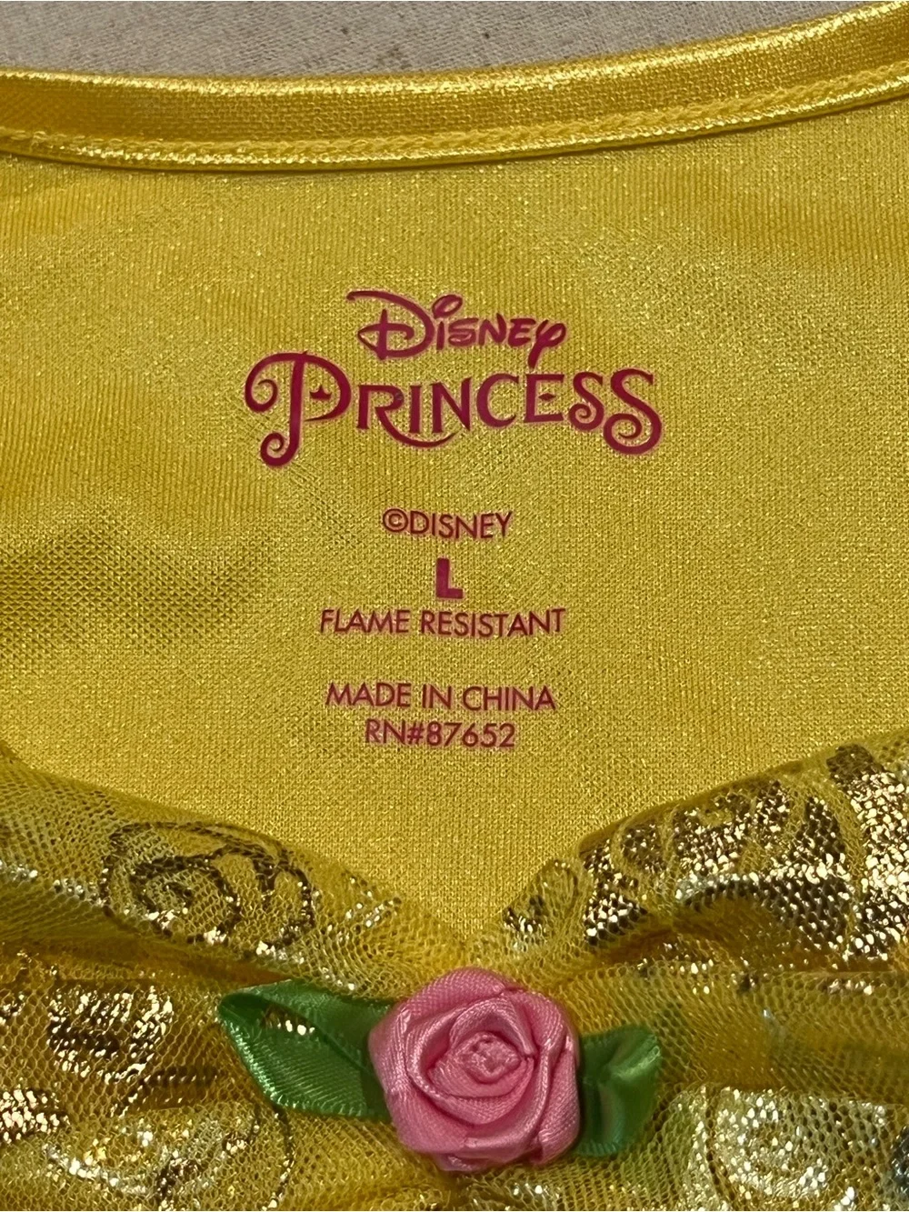 Disney Princess Belle Beauty and Beast Fantasy Nightgown Costume Size Large